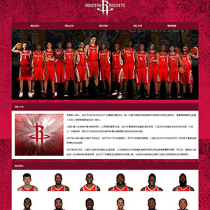 休斯顿火箭队学生网页作业NBA运动题材网页成品代做DW学生作业